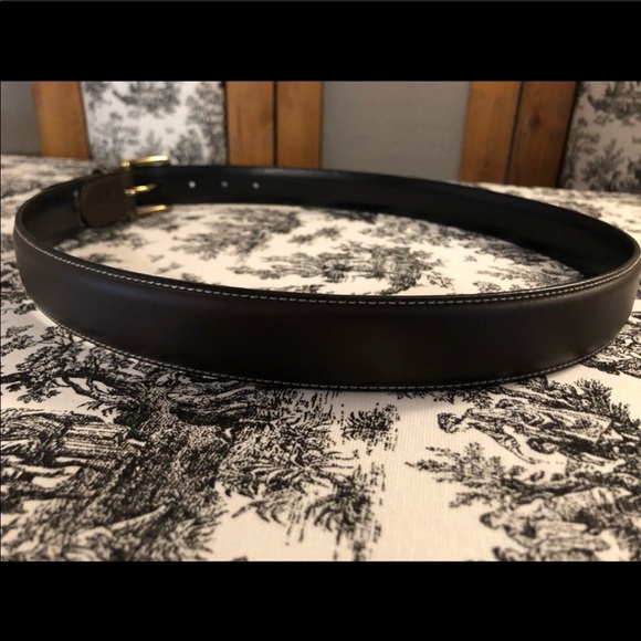 Vintage Brown leather belt with brass buckle 36/90 - Picture 4 of 6